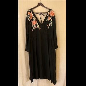 ASOS Curve Embroidered Floral Shoulder Dress